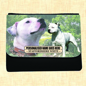 White Staffordshire Bull Terrier Personalised Large Purse