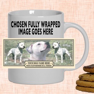 White Staffordshire Bull Terrier Personalised Mug