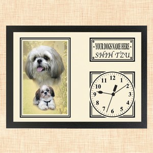 Personalised Shih Tzu Framed Dog Clock