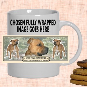 Brown Staffordshire Bull Terrier Personalised Mug