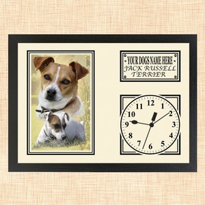 Personalised Jack Russell Framed Dog Clock