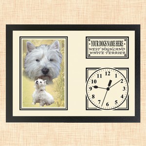 Personalised West Highland White Terrier Framed Dog Clock