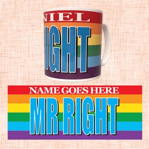 Mr Right Personalised Pride Mug