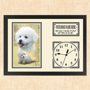 Personalised Bichon Frise Framed Dog Clock