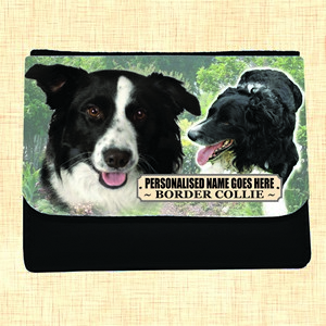 Border Collie Personalised Large Dog Purse