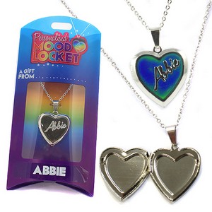 Colour Changing Personalised Mood Locket Necklace:- Abbie