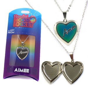 Colour Changing Personalised Mood Locket Necklace:- Aimee