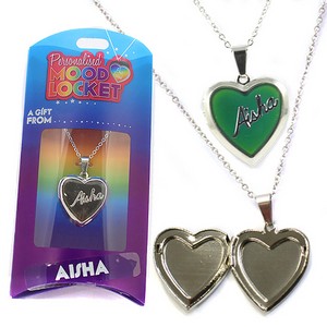 Colour Changing Personalised Mood Locket Necklace:- Aisha