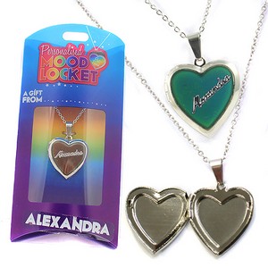 Colour Changing Personalised Mood Locket Necklace:- Alexandra