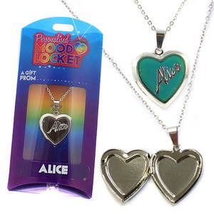 Colour Changing Personalised Mood Locket Necklace:- Alice
