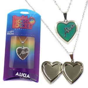 Colour Changing Personalised Mood Locket Necklace:- Alicia