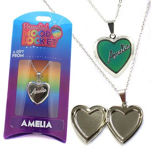 Colour Changing Personalised Mood Locket Necklace:- Amelia