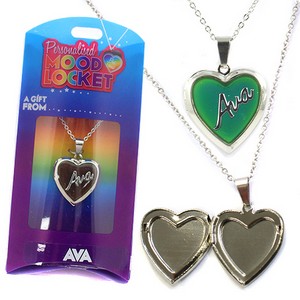Colour Changing Personalised Mood Locket Necklace:- Ava