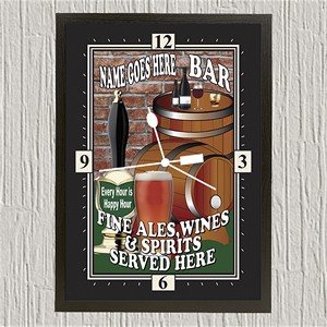 Bar/Pub Framed Personalised Clock