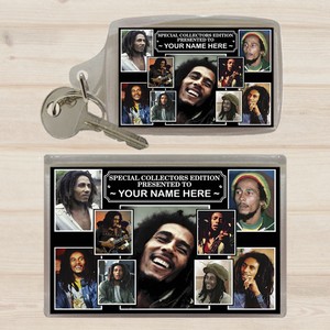 Bob Marley Personalised Icon Keyring and Magnet Set