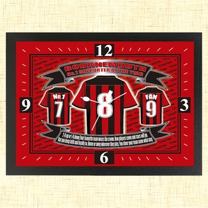 Personalised Bournemouth Football Team Shirt Clock