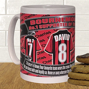 Bournemouth Personalised Football Shirt Mug