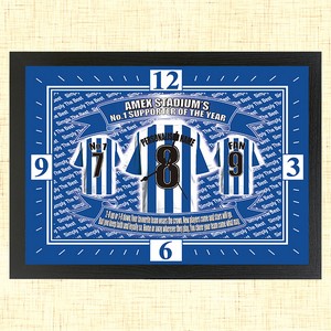 Personalised Brighton Football Team Shirt Clock