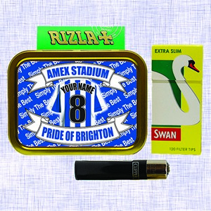 Brighton Football Shirt Personalised Tobacco Tin & Products