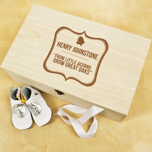 Baby Acorn Affection Personalised Keepsake Box