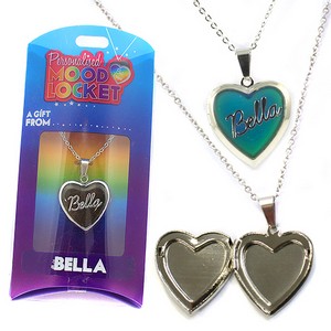 Colour Changing Personalised Mood Locket Necklace:- Bella