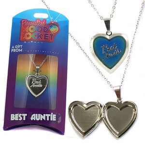 Colour Changing Personalised Mood Locket Necklace:- Best Auntie