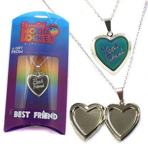 Colour Changing Personalised Mood Locket Necklace:- Best Friend