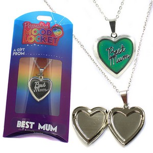 Colour Changing Personalised Mood Locket Necklace:- Best Mum