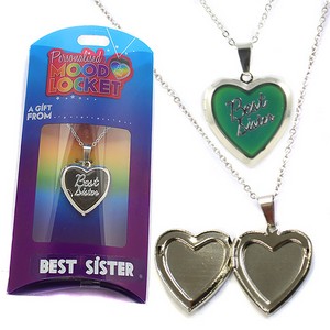 Colour Changing Personalised Mood Locket Necklace:- Best Sister