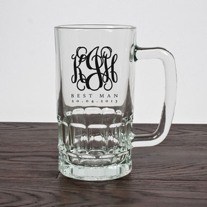 Groomsman or Best Man Quality Personalised Glass Beer Tankard