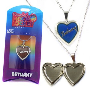 Colour Changing Personalised Mood Locket Necklace:- Bethany