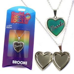 Colour Changing Personalised Mood Locket Necklace:- Brooke