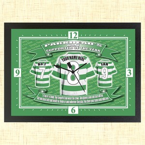 Personalised Celtic Football Team Shirt Clock