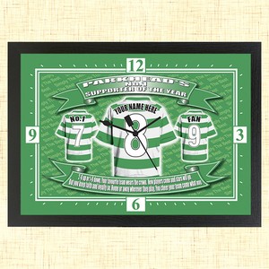 Personalised Celtic Football Team Shirt Clock