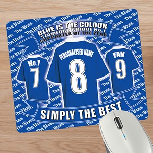 Chelsea Football Shirt Personalised Mouse Mat