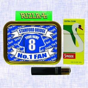 Chelsea Football Shirt Personalised Tobacco Tin & Products
