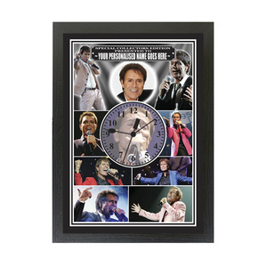 Cliff Richard Personalised Icon Framed Clock