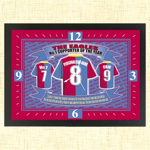 Personalised Crystal Palace Football Team Shirt Clock