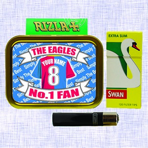 Crystal Palace Football Shirt Personalised Tobacco Tin & Products