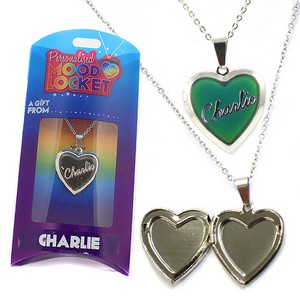 Colour Changing Personalised Mood Locket Necklace:- Charlie