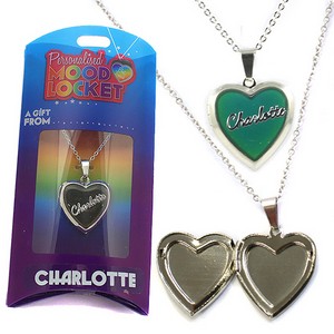 Colour Changing Personalised Mood Locket Necklace:- Charlotte