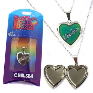 Colour Changing Personalised Mood Locket Necklace:- Chelsea