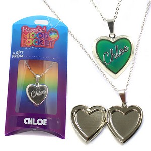 Colour Changing Personalised Mood Locket Necklace:- Chloe