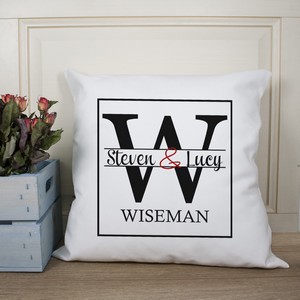 Monogram Personalised Couple's Cushion Cover