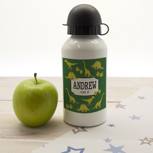 Silhouette Jurassic Fun Personalised Water Bottle