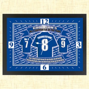 Personalised Everton Football Team Shirt Clock