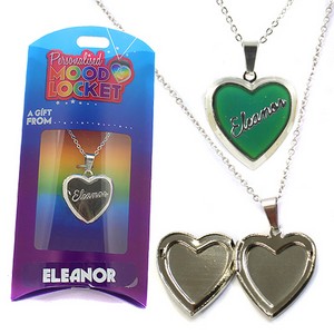 Colour Changing Personalised Mood Locket Necklace:- Eleanor