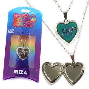 Colour Changing Personalised Mood Locket Necklace:- Eliza