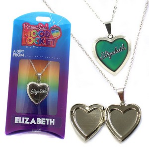 Colour Changing Personalised Mood Locket Necklace:- Elizabeth