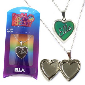 Colour Changing Personalised Mood Locket Necklace:- Ella